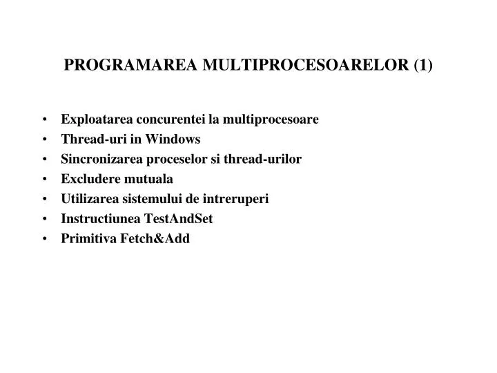 p rogramarea multiprocesoarelor 1