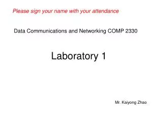 Data Communications and Networking COMP 2330