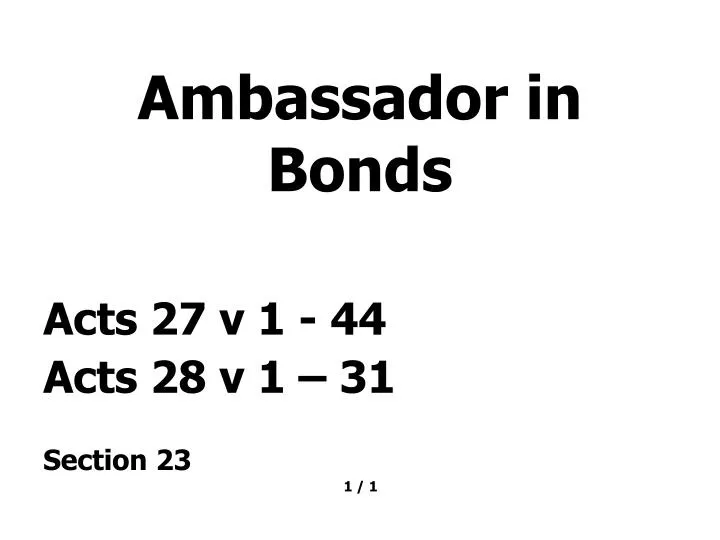 ambassador in bonds