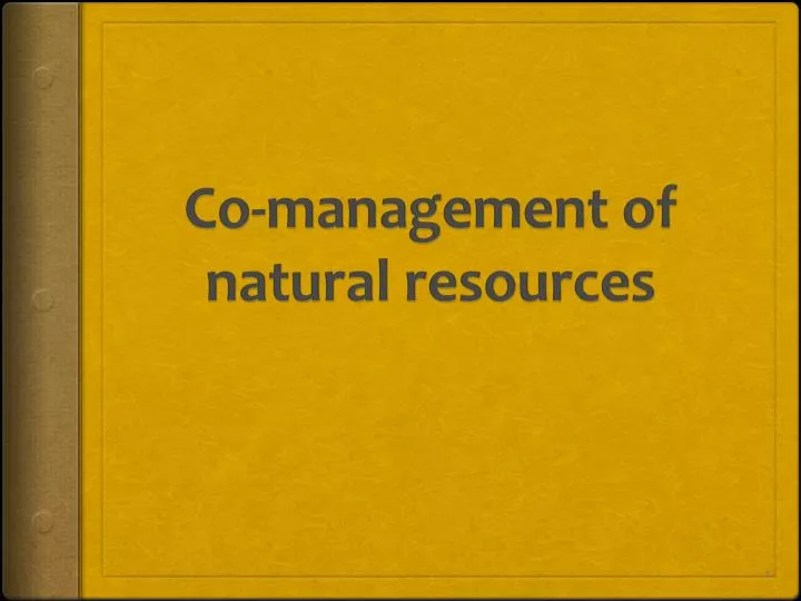 co management of natural resources