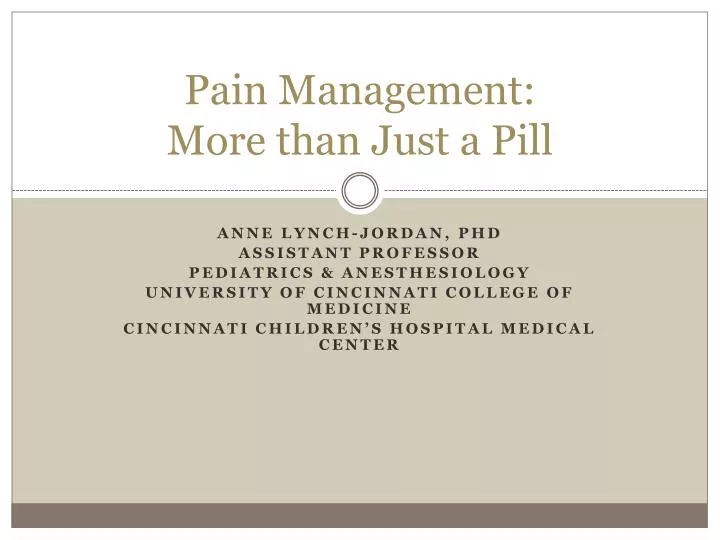 pain management more than just a pill