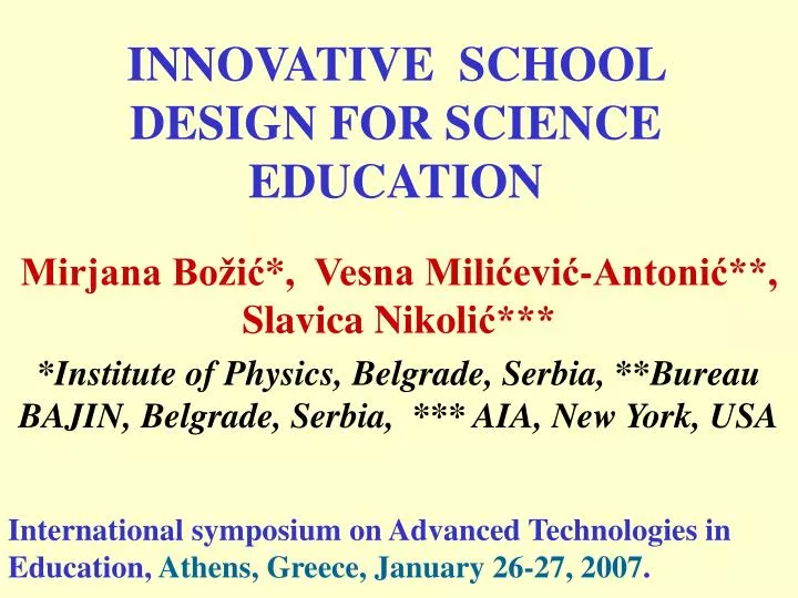innovative school design for science education