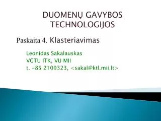 paskaita 4 klasteriavimas
