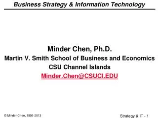 Business Strategy &amp; Information Technology