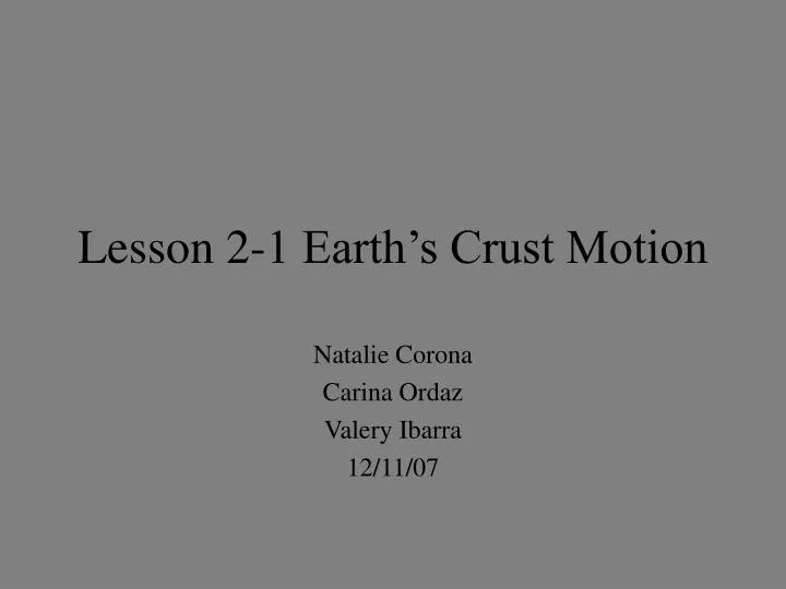 lesson 2 1 earth s crust motion