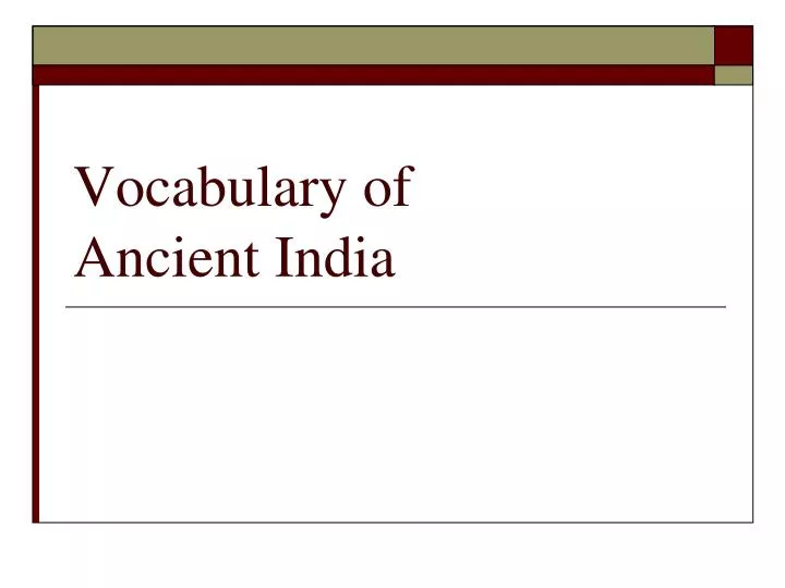 vocabulary of ancient india