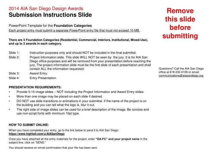 2014 aia san diego design awards submission instructions slide