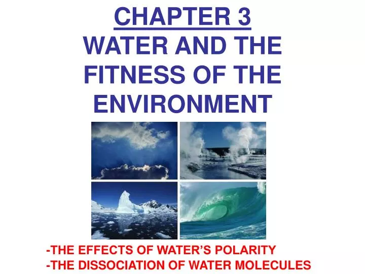 chapter 3 water and the fitness of the environment