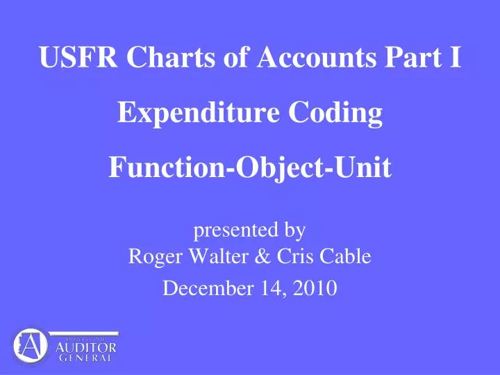 usfr charts of accounts part i expenditure coding function object unit