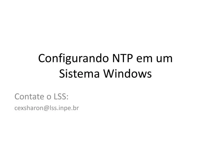 configurando ntp em um sistema windows