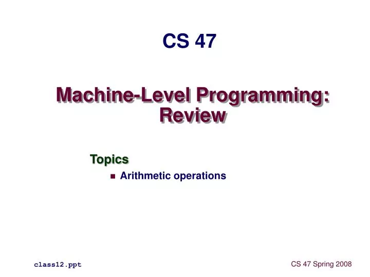 machine level programming review