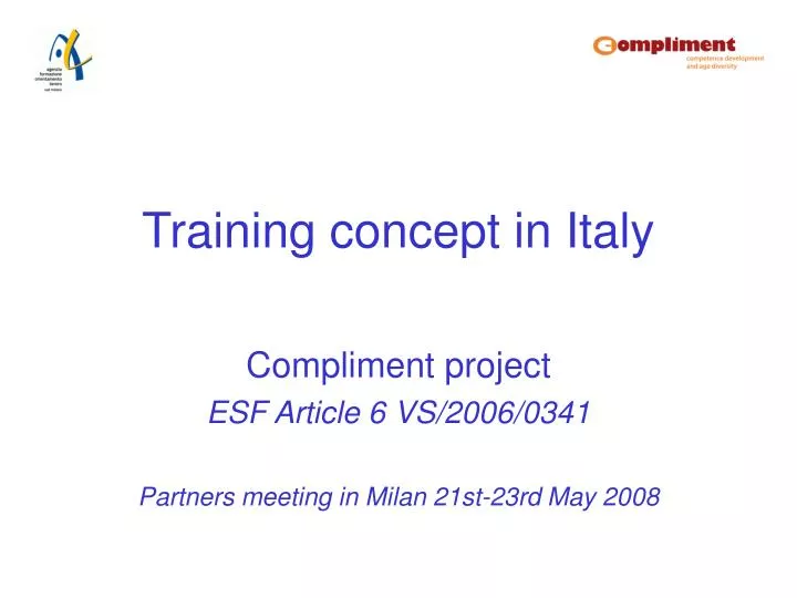 training concept in italy