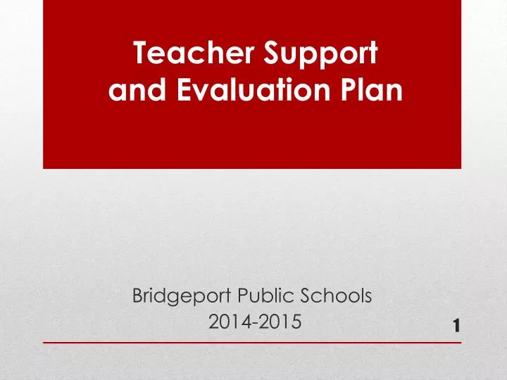 teacher support and evaluation plan