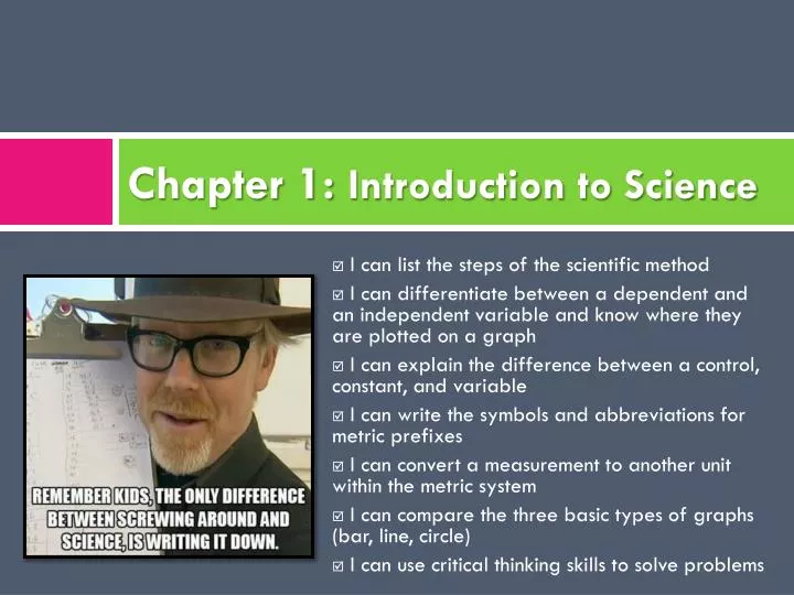 chapter 1 introduction to science