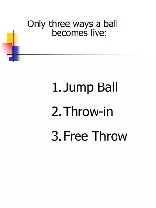 Jump Ball Throw-in Free Throw