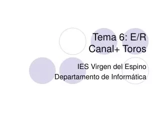 tema 6 e r canal toros