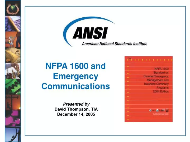 nfpa 1600 and emergency communications