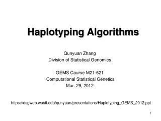 Haplotyping Algorithms