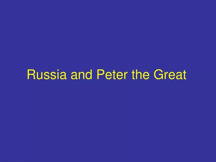 russia and peter the great