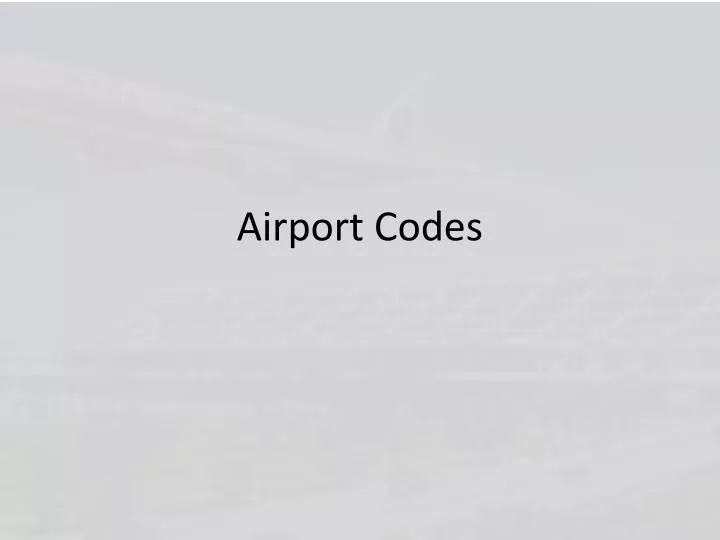 airport codes