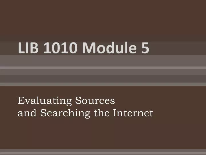 lib 1010 module 5