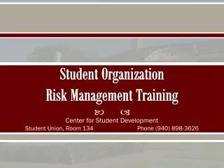 Student Organization Risk Management Training