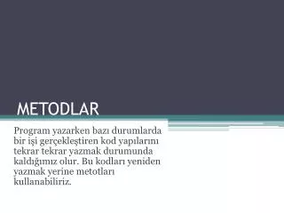 metodlar