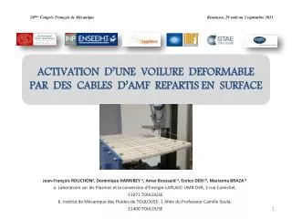 activation d une voilure deformable par des cables d amf repartis en surface