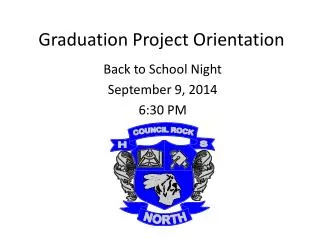 Graduation Project Orientation