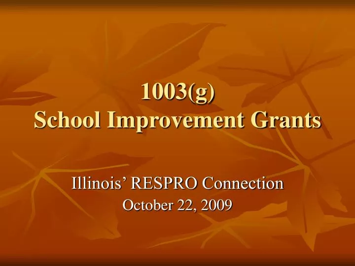 1003 g school improvement grants