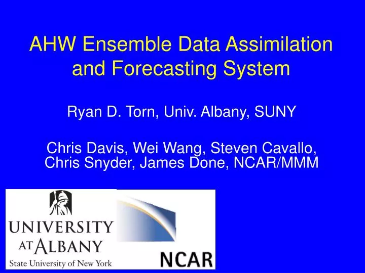 ahw ensemble data assimilation and forecasting system