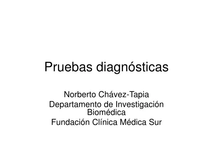 PPT - Pruebas Diagnósticas PowerPoint Presentation, Free Download - ID ...