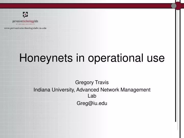 honeynets in operational use