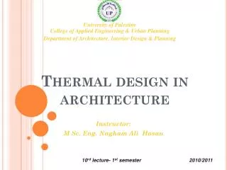 thermal design in architecture
