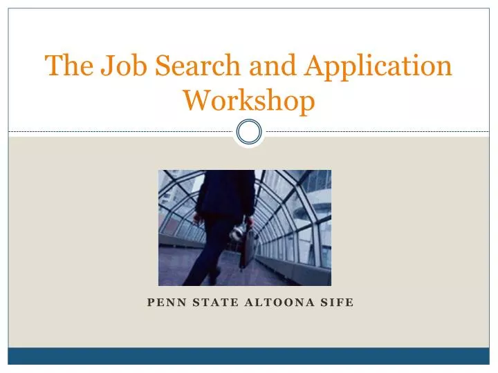 the job search and application workshop