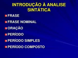 introdu o analise sint tica