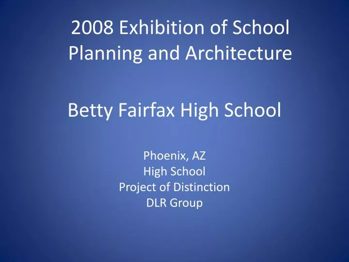 betty fairfax high school
