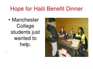 Hope for Haiti Benefit Dinner
