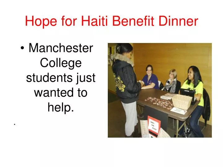 hope for haiti benefit dinner