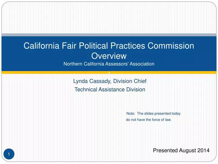 california fair political practices commission overview northern california assessors association