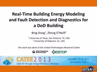 Real-Time Building Energy Modeling and Fault Detection and Diagnostics for a DoD Building