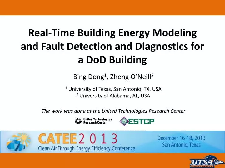 real time building energy modeling and fault detection and diagnostics for a dod building