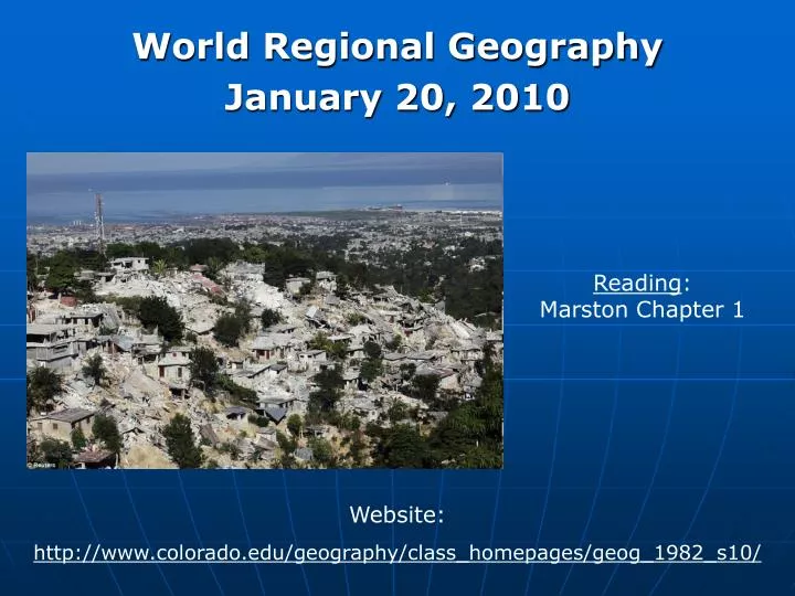 world regional geography january 20 2010