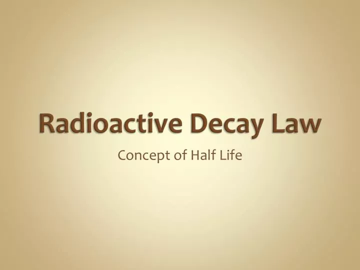 radioactive decay law