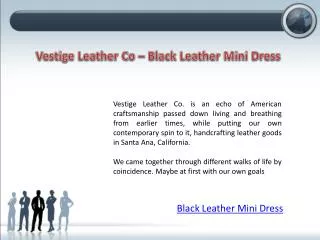Black Leather Mini Dress - Vestige Leather Co