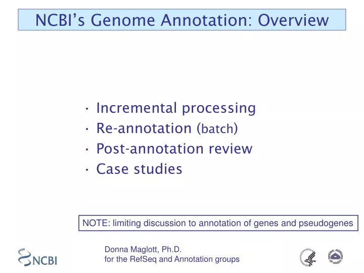 ncbi s genome annotation overview