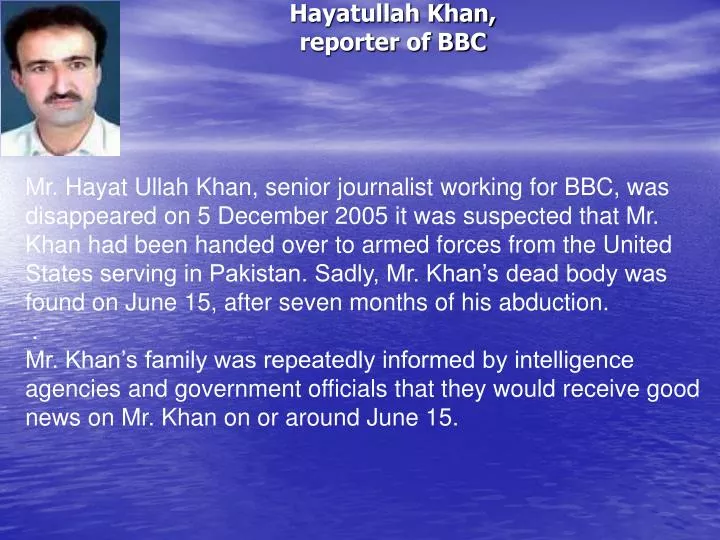 hayatullah khan reporter of bbc
