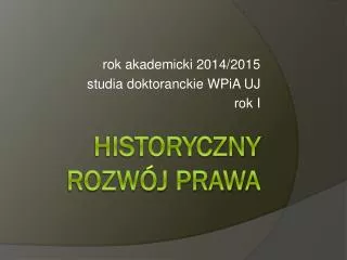 rok akademicki 2014 2015 studia doktoranckie wpia uj rok i