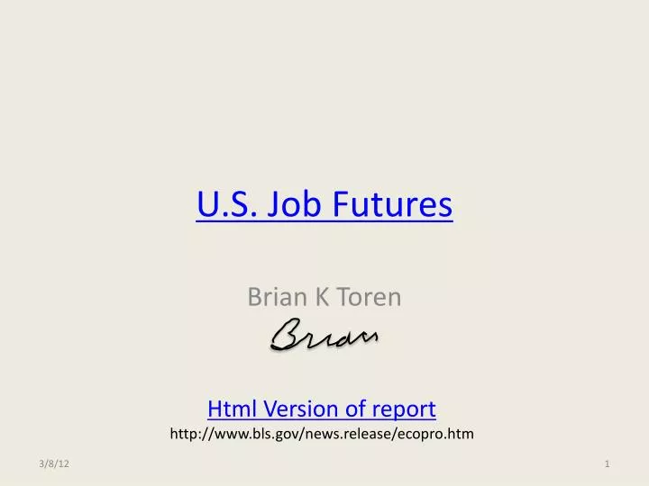 u s job futures