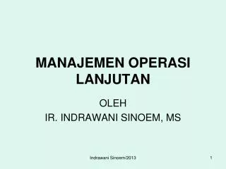 manajemen operasi lanjutan